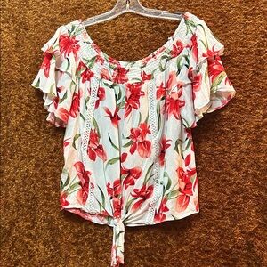 Chic Floral Off-Shoulder Blouse